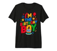 I'm The Birthday Boy Master Builder Building Bricks Blocks Premium T-Shirt