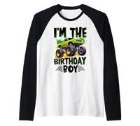 I'm The Birthday Boy Monster Truck Bday Raglan Baseball Tee