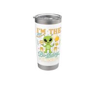 I'm The Birthday King Alien Party Stainless Steel Insulated Tumbler