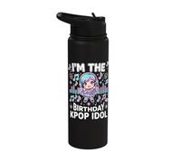 I'm the Birthday Kpop Idol Chibi Girls K pop Theme Party Stainless Steel Insulated Water Bottle