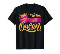 I'm The Birthday Queen Crown & Lips Bday Party Girls Women T-Shirt