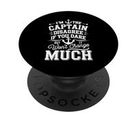 I'm The Boat Captain Humor Boat Life Yacht Sailing for Men PopSockets Adhesive PopGrip