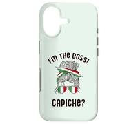 I'M THE BOSS! CAPICHE? Italian Woman Messy Bun Italy Meme Case for iPhone 17