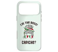 I'M THE BOSS! CAPICHE? Italian Woman Messy Bun Italy Meme Case for iPhone 17 Pro Max