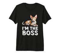 I'm The Boss Cornish Rex Cat Funny Cats My Cardio Cat Lovers Premium T-Shirt