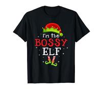 I'm the Bossy Elf Funny Group Matching Christmas Pajamas T-Shirt