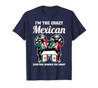 I'm The Crazy Mexican Everyone Warned You About Mexico T-Shirt, Men, Navy Blue, 5X-Large