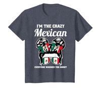 I'm The Crazy Mexican Everyone Warned You About Mexico T-Shirt, Youth, Heather Blue, 3T