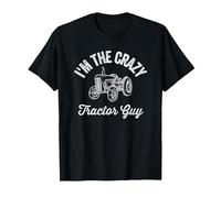 I'm The Crazy Tractor Guy Farming Humor Farm Driver Funny T-Shirt, Men, Black, 3X-Large