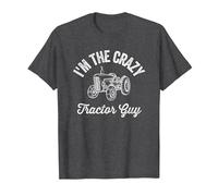 I'm The Crazy Tractor Guy Farming Humor Farm Driver Funny T-Shirt, Men, Dark Heather Grey, 5X-Large