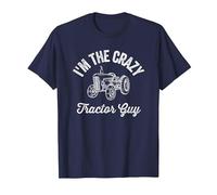 I'm The Crazy Tractor Guy Farming Humor Farm Driver Funny T-Shirt, Men, Navy Blue, 3X-Large
