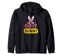 I'm The Cutest Bunny Rabbit Ears Egg Funny Easter Day Zip Hoodie