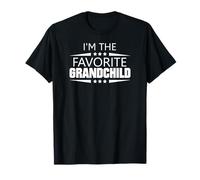 I'm The Favorite Grandchild T-Shirt - Black, Unisex-Adults, Small, Short Sleeve