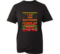 I'm The Favourite Child Christmas T-Shirt Merry Christmas Funny Xmas Family Sarcastic Slogan Joke Siblings Rivalry Kids Adults Unisex Top (Black, L)