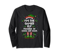 I'm The Gamer Elf Powered by Cocoa and Chaos Christmas Pj Long Sleeve T-Shirt