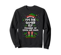 I'm the Gamer Elf Powered by Cocoa and Chaos Christmas Pj Sweatshirt