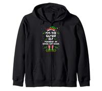 I'm the Gamer Elf Powered by Cocoa and Chaos Christmas Pj Zip Hoodie