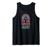 I'm The Groovy Aunt Boho Rainbow Heart Aesthetic Tank Top