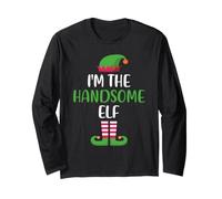 I'm The Handsome Elf Christmas Matching Family Pajamas Xmas Long Sleeve T-Shirt