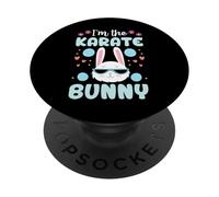 I'm The Karate Bunny Floral Matching Family Easter Rabbit PopSockets Adhesive PopGrip