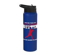 I'm The Left Handed Batter Baseball Softball Player Stainless Steel Insulated Water Bottle