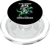 I'm The Legendary Alex Funny Astronaut Dinosaur Cartoon PopSockets PopGrip for MagSafe