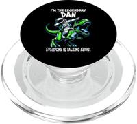 I'm The Legendary Dan Funny Astronaut on Dinosaur Cartoon PopSockets PopGrip for MagSafe