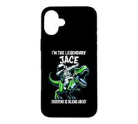 I'm The Legendary Jace Funny Astronaut Dinosaur Cartoon Case for iPhone 16 Plus