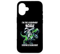 I'm The Legendary Noah Funny Astronaut on a Dinosaur Cartoon Case for iPhone 16