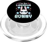 I'm The Librarian Bunny Floral Matching Family Easter Rabbit PopSockets PopGrip for MagSafe