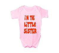 I'm The Little Sister Funny Babygrow Babies Gift Boy/Girl Vest Babies 0-3 pink