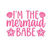 I'm The Mermaid Babe Mermaid Sublimation Cutouts Vinyl Art Sticker 57.6x87.5cm Wall beautification Pink