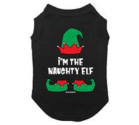 I'm The Naughty Elf - Dog Shirt (Black, 2X-Large)