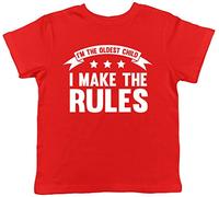 I'm The Oldest Child, I Make The Rules Funny Childrens Kids Short Sleeve T-Shirt Red