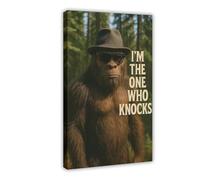 I'm The One Knocking on The Door - Funny Bigfoot Canvas Poster Wall Art Decor Print Picture Paintings for Living Room Bedroom Decoration 16x24inch(40x60cm)