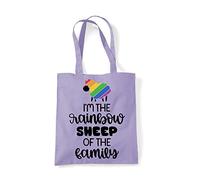 I'm the rainbow sheep of the family (style three) LGBT pride statement tote shopping bag - Lavender