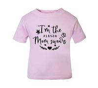 I'm The Reason Mom Swears Statement [BBY5] Short Sleeve Cotton Toddler t Shirt, 1-2 Years, Pastel Pink