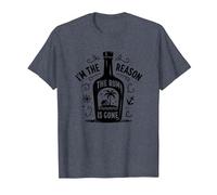 Im The Reason The Rum is Gone Funny Drinking Quote T-Shirt, Men, Heather Blue, 6XL