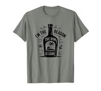 Im The Reason The Rum is Gone Funny Drinking Quote T-Shirt, Men, Olive Heather, Small