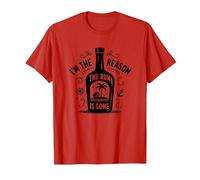 Im The Reason The Rum is Gone Funny Drinking Quote T-Shirt, Men, Red, X-Large