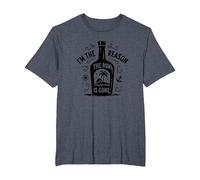 Im The Reason The Rum is Gone Funny Drinking Quote T-Shirt, Men's Big and Tall, Heather Blue, 6X Tall