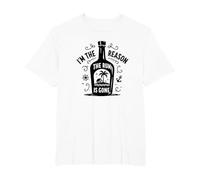 Im The Reason The Rum is Gone Funny Drinking Quote T-Shirt, Men's Big and Tall, White, 5X Tall