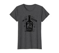 Im The Reason The Rum is Gone Funny Drinking Quote T-Shirt, Women, Dark Heather Grey, Medium