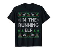 I'm The Running Elf Marathon Runner Ugly Christmas Pajama T-Shirt