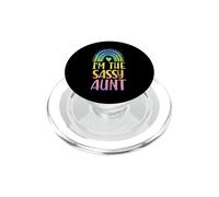 I'm The Sassy Aunt Boho Rainbow Heart Aesthetic PopSockets PopGrip for MagSafe