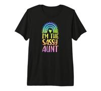 I'm The Sassy Aunt Boho Rainbow Heart Aesthetic Premium T-Shirt
