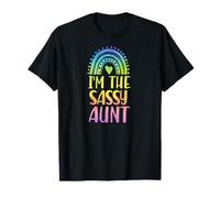 I'm The Sassy Aunt Boho Rainbow Heart Aesthetic T-Shirt