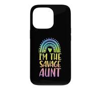 I'm The Savage Aunt Boho Rainbow Heart Aesthetic Case for iPhone 13 Pro