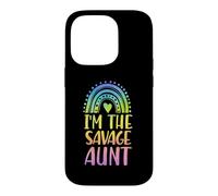 I'm The Savage Aunt Boho Rainbow Heart Aesthetic Case for iPhone 14 Pro