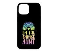 I'm The Savage Aunt Boho Rainbow Heart Aesthetic Case for iPhone 15
